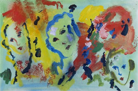 TRECCANI ERNESTO (Milano 1920 - Milano 2009) "Volti" Olio su tela cm. H:...