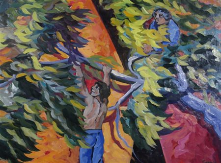 TERRUSO SAVERIO (Monreale 1939 - Milano 2003) "Ramo spezzato" Olio su tela...