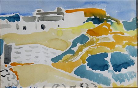 CANTATORE DOMENICO (Ruvo di Puglia 1906 - Parigi 1998) "Paesaggio" Acquerello...