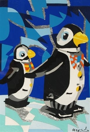 NESPOLO UGO (Mosso Santa Maria 1941) "Icelan" Acrilici su legno cm. H: 50.00...