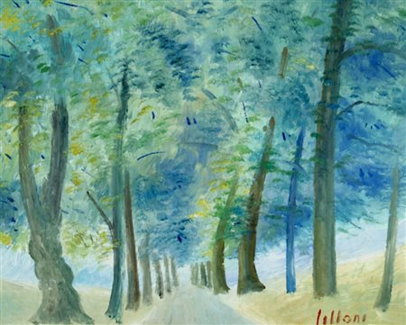 LILLONI UMBERTO (Milano 1898 - Milano 1980) "Bosco Lombardo" 1970 Olio su...