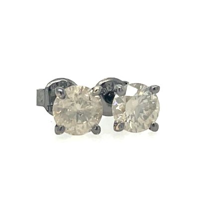 ORECCHINI IN ORO GIALLO 14K RODIATO NERO 1.24 GR CON DIAMANTE 1.45 CT...