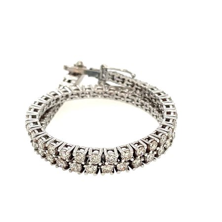 BRACCIALETTO TENNIS IN ORO BIANCO 14K 7.21 GR CON DIAMANTI 3.08 CT I-J/VS-VVS...