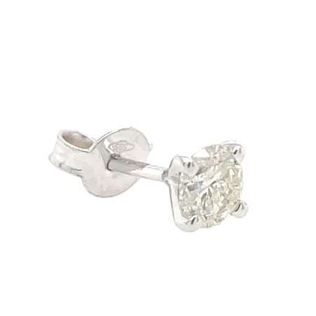 ORECCHINO IN ORO BIANCO 14K 0.41 GR CON DIAMANTE 0.31 CT G/SI2 - ER11224