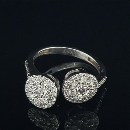 ANELLO IN ORO BIANCO 14K 3.05 GR CON DIAMANTI PER 0.68 CT F/VS TAGLIA 6.5...