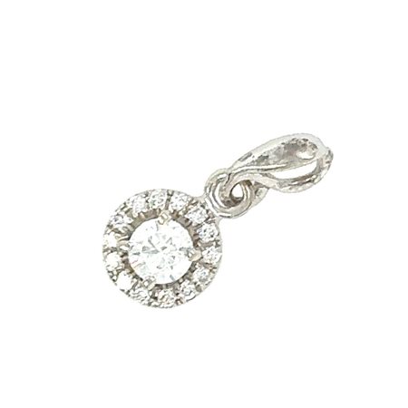 CIONDOLO IN ORO BIANCO 14K 0.63 GR CIONDOLO CON DIAMANTE PER 0.20 CT +...