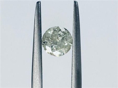 DIAMANTE 0,61 CT GIALLO GRIGIASTRO CHIARO - I2 - TAGLIO BRILLANTE -...
