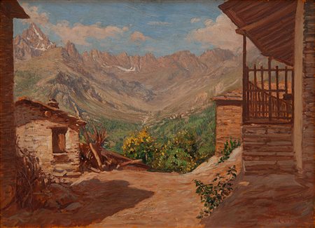  Ercole Olivetti Torino 1874 - 1941 Baite di montagna, Borgo Crissolo