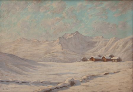 Luigi Binaghi Como 1890 - 1978 Nevicata montana