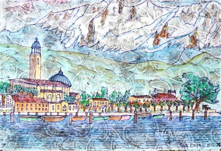 Franco Brighenti, La cittadina di Salò vista dal lago