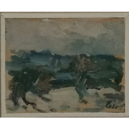 POLO GUIDO VERSO SERA (PAESAGGIO) 10.5X13 (1956) OLIO