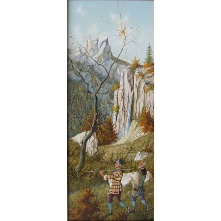 POZZATI DANILO RITORNO (2000) OLIO SU LASTRA DI RAME 50X20