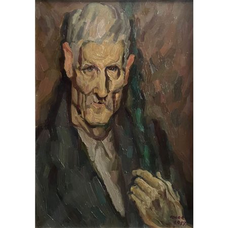 COLORIO BRUNO VECCHIO (1957) OLIO SU COMPENSATO 58X38.5 (RIPRODOTTO SU...