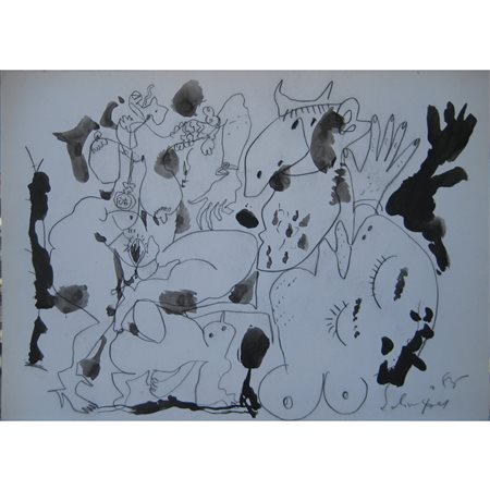 SCHWEIZER RICCARDO INCHIOSTRO SU CARTA 50X70 (1986)