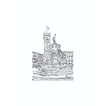 ILARIO DALVIT FONTANA DEL NETTUNO (2023) MONOCROMO 27X20 STAMPA MONOTIPO