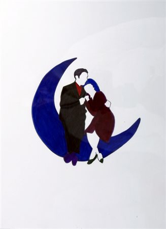 LODOLA MARCO (Dorno Pavia 1955) "Senza titolo" Tecnica mista su carta cm. H:...