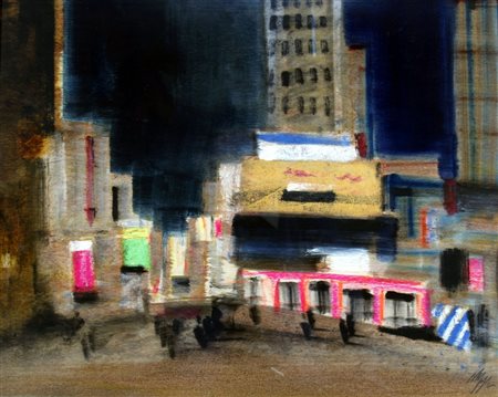 MAGAZZINI SALVATORE (Pistoia 1955) "New York" Olio su cartone telato cm. H:...