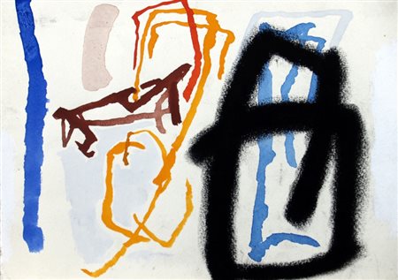 ESPOSITO ANTONIO (Isernia 1946) "Solenas" 1988 Tecnica mista su carta cm. H:...