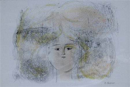 BUENO XAVIER (Vera de Bialasoa 1915 - Fiesole 1979) "Volto" Pastello su fondo...