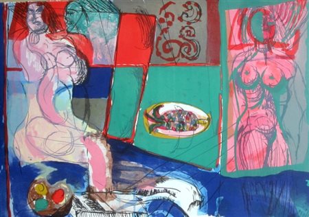 CASSINARI BRUNO (Piacenza 1912 - Milano 1992) "Senza titolo" Litografia su...