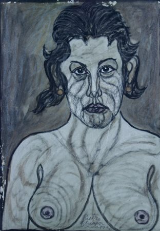 GHIZZARDI PIETRO "Busto di donna" 1970 Tecnica mista su cartoncino cm. H:...