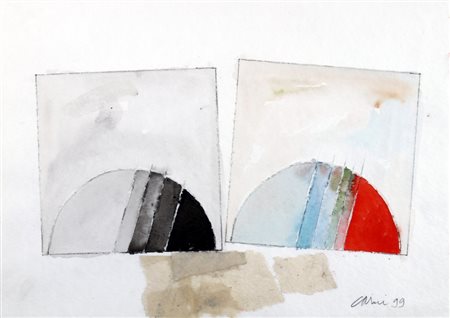 CARMI EUGENIO (Genova 1920) "Senza titolo" 1999 Tecnica mista, acquerello e...