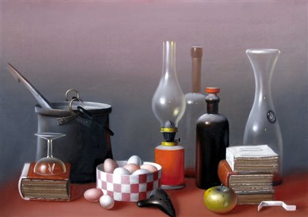 GROSSI PROFERIO (Vignale di traversetolo 1923 - Parma 2000) "Natura morta"...