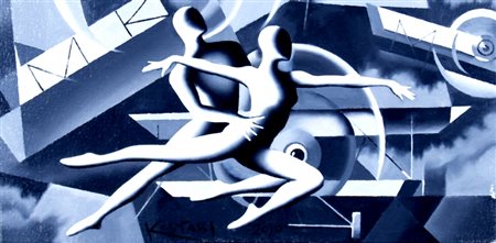 KOSTABI MARK (Los Angeles 1960) "Noir flight - dripline" 2010 Olio su tela...