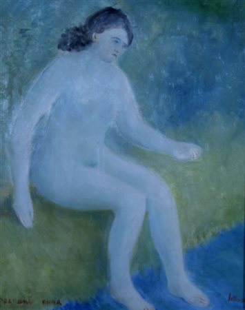 LILLONI UMBERTO (Milano 1898 - Milano 1980) "Bagnante nuda" 1951 Olio su tela...