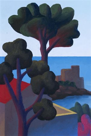 SALVO (Leonforte 1947) "Paesaggio" Olio su compensato cm. H: 35.00 L: 25.00...