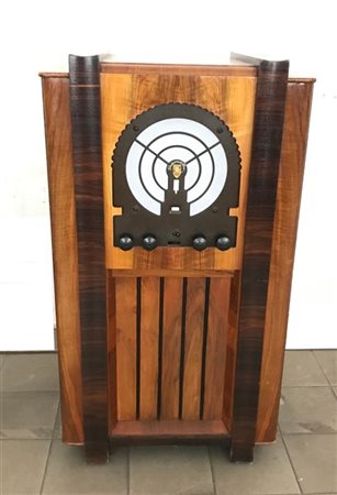 Radio Marelli Mobile radio con cassa in legno impiallacciata e massello in legni