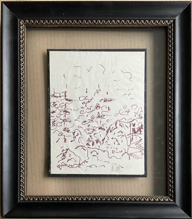 Napoleone Martinuzzi Tre studi a china, pennarello e biro su carta di soggetti d