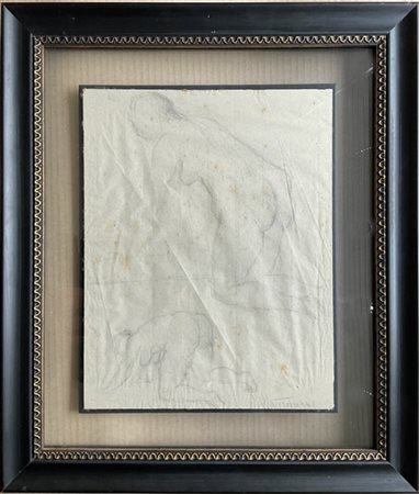 Napoleone Martinuzzi Tre studi a matita su carta raffiguranti nudi femminili, fi