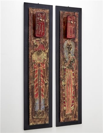 Fontana Arte (Attribuito)
Coppia di appendiabiti in vetro retroverniciato e deco