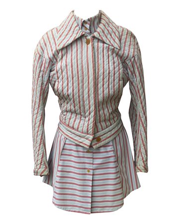 Vivienne Westwood SHIRTING DRESS AND BOMBER Description: Cotton striped...