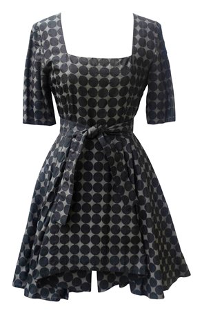Martine Sitbon A-LINE DRESS Description: Dress in dark grey dots printed....
