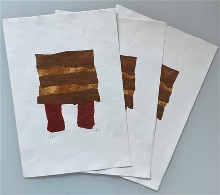 Enrico Baj "Mobile" 
Lotto composto da tre acqueforti e acquetinte a colori di m