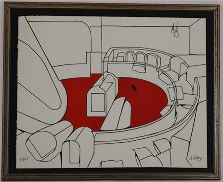 Valerio Adami "Senza titolo" 
litografia a colori
cm 45x56
firmata e numerata 59