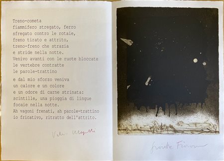 Giosetta Fioroni "Treno - Cometa" 1991
acquatinta e puntasecca
(lastra cm 39,5x3