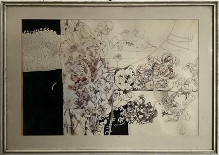 Firma indecifrata "Senza titolo" 1969, tecnica mista su carta
cm 48x68
firmata