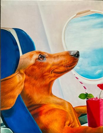 Ignoto "Senza titolo" acrilico su tela (cm 99x78)
(lievi difetti)