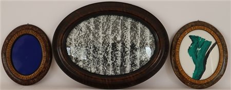 Renato Pengo Lotto composto da tre opere ovali:
un olio su compensato "Shock" 19