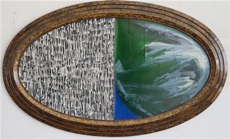 Renato Pengo "Shock" 1992
Due tecniche miste di forma ovale su compensato
cm 36x