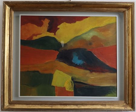 Renato Pengo "Paesaggio" 1966
olio su tela
cm 49x59
titolato, firmato e datato a