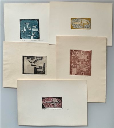 Leonardo Fretta Lotto composto da tre tecniche miste e collage su carta (circa c