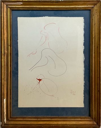 Firma indecifrata, lotto composto da due tecniche miste su carta e un olio su t