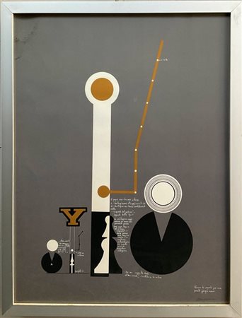 Mario Persico "Tavola segnaletica" e "Blocco di segnali per una parete grigio sc