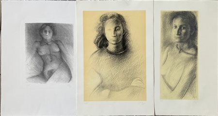 Dieter Kopp Lotto composto da tre litografie raffiguranti ritratti, di misure di