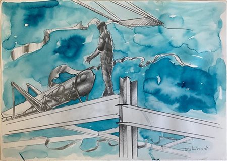 Aldo Turchiaro "Senza titolo" 1971
matita e acquerello su carta
cm 35x50
firmato