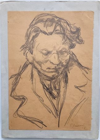 Enzo Faraoni "Ritratto di Enzo Fabiani" 1946
disegno a matita su carta
cm 30x21,